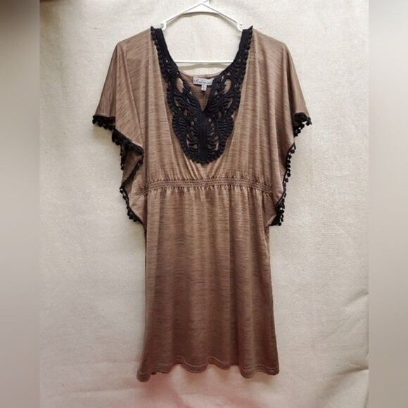Mod Modele! BOHO Style Heather Brown Dress in Size L - Picture 1 of 4